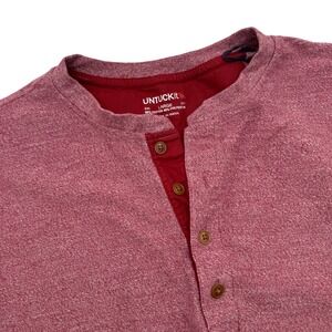 UNTUCKit Urey Henley Shirt Men's Large‎ Burgundy Heather Long Sleeve Regular Fit